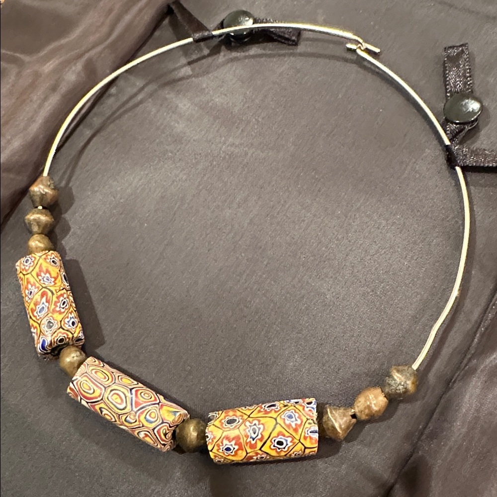 VENETIAN MILLEFIORI GLASS TRADE BEADS Necklace. VINTAGE - Picture 15 of 16